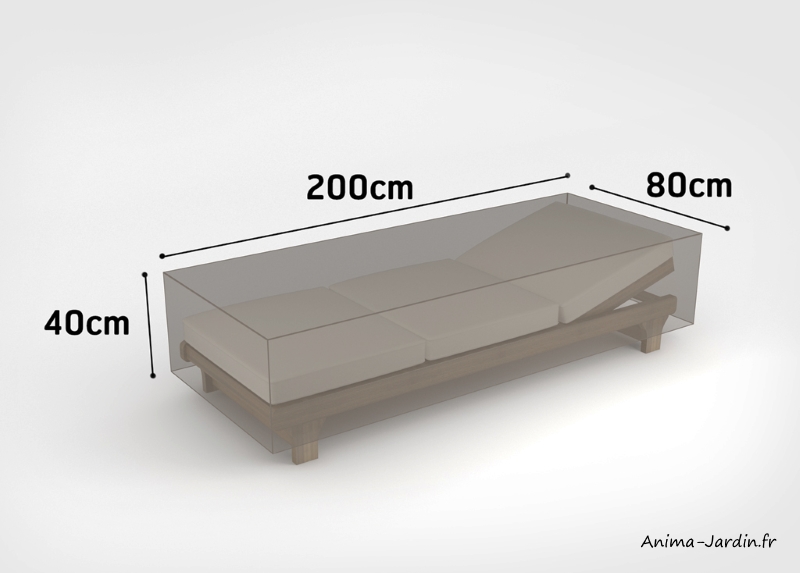 Housse de qualité pour chaise longue-200x80 cm-housse étanche-Nortene-pas cher-achat-Anima-Jardin.fr