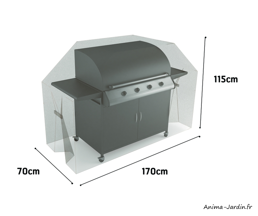 Housse de qualité pour grand barbecue-170 x 70 cm-housse étanche-Nortene-pas cher-achat-Anima-Jardin.fr