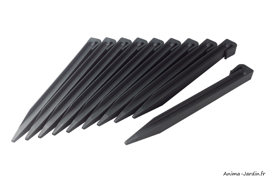 lot de 10 piquets d'ancrage pour bordure de jardin, etik fix Nortène-Anima-Jardin.fr