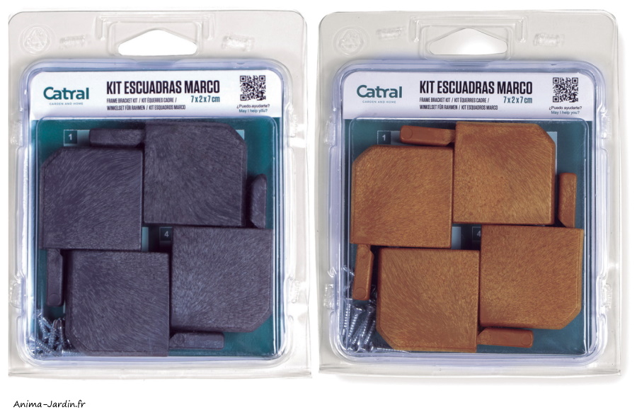 Lot de 4 équerres d'encadrement accessoire treillis decory Lop, nortene, Anima Jardin.frydé