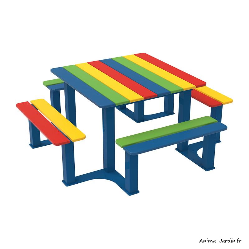 Table pique-nique Silaos, junior, mobilier urbain, école, achat, pas cher, anima-jardin.fr