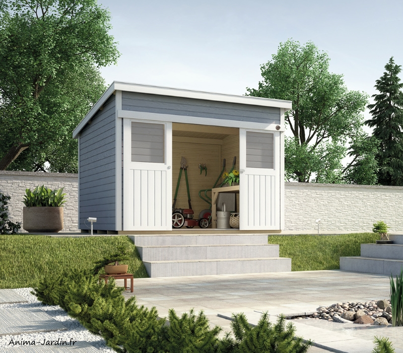 Abri de jardin en bois-225-8,7 m²-parois 21 mm-avec porte coulissante-Weka-achat-Anima-Jardin.fr