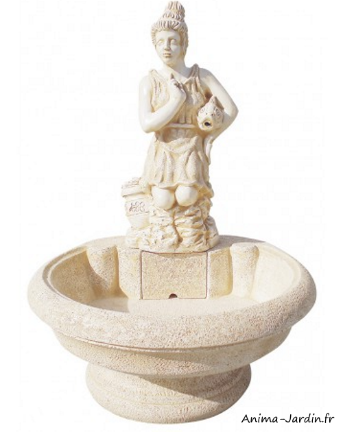fontaine centrale Diana pierre reconstituée vieillie, h.110 cm grandon jardin achat pas cher anima-jardin.fr