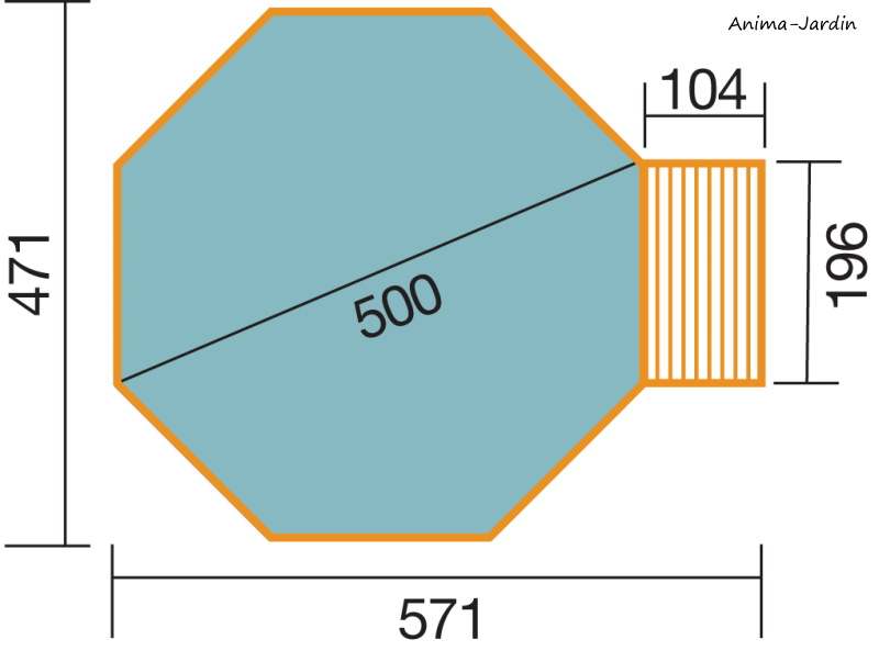 Piscine en bois, Ø500 cm x H.116 cm, bois massif, avec échelle, local technique, qualité, Weka, achat, pas cher