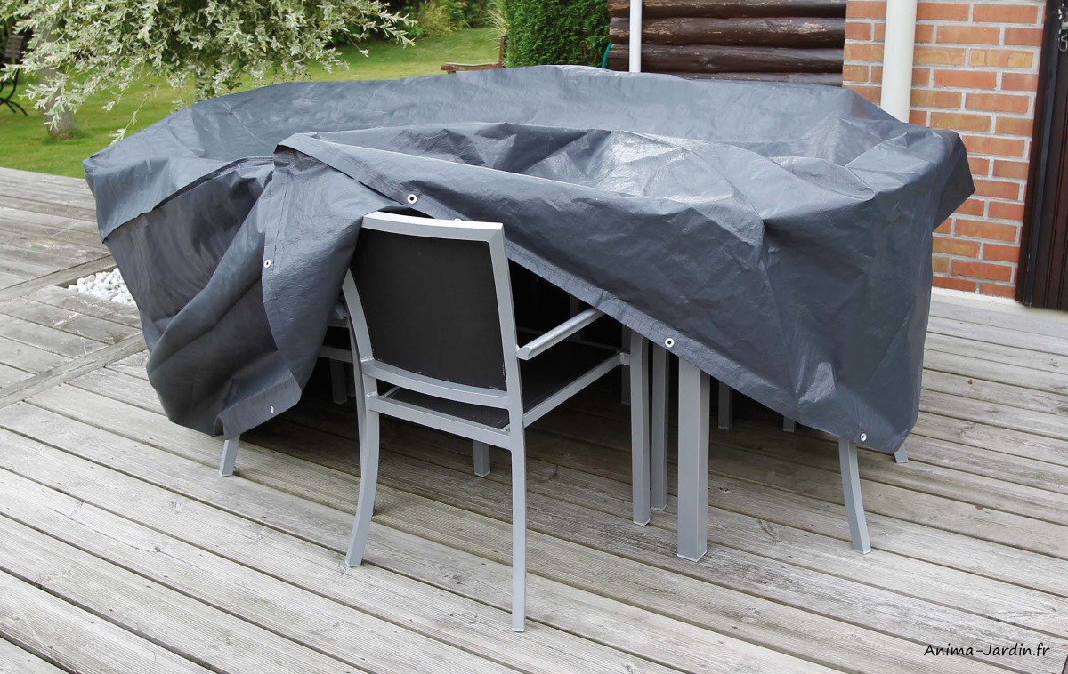 Housses de protection pour mobilier de jardin.