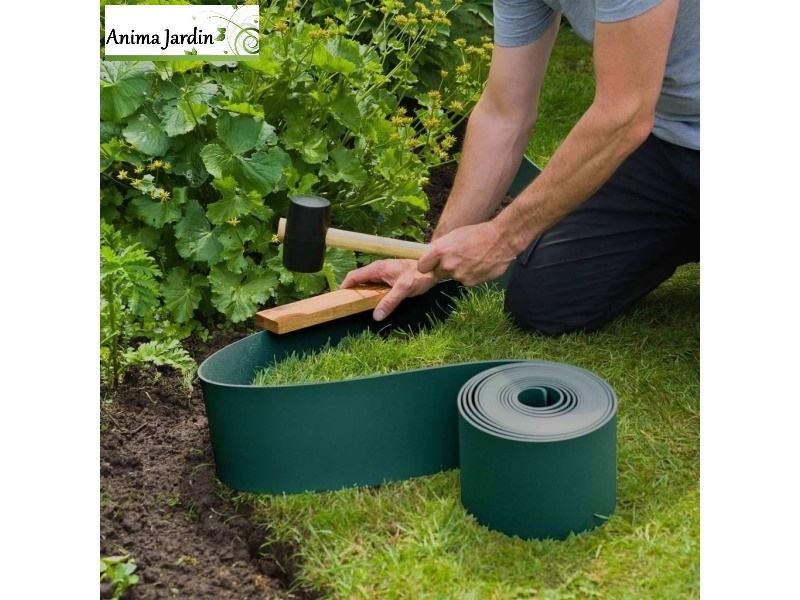 Bordure de jardin verte 10m, bordure flexible