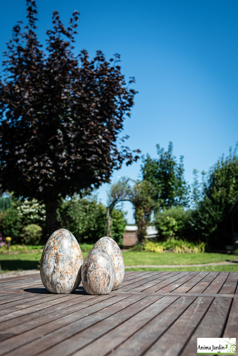 Œuf décoratif extérieur imitation marbre – Céramique, Garden ID, anima jardin