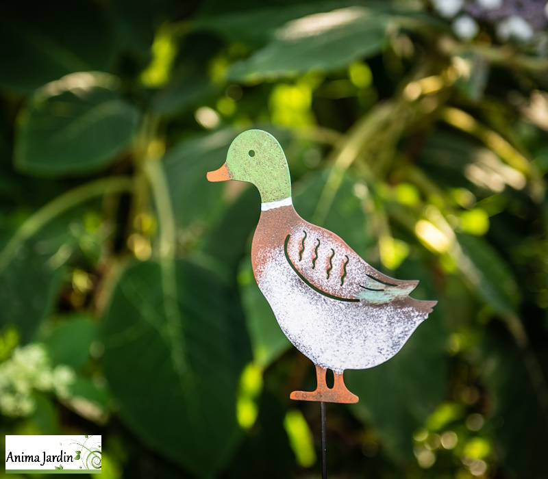 Silhouette canard, animal en métal, décoration extérieure, Garden ID, anima jardin