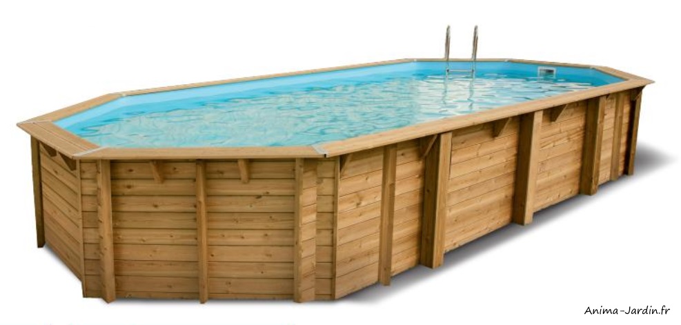 Piscine Azura 4,00 x 7x50-H.130 cm-Rectangulaire-entourage bois-Ubbink-Anima-Jardin.fr