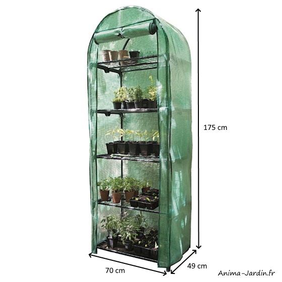 Petite serre de jardin et balcon-5 étages-hauteur 175 cm-protection froid-achat-pas cher-Anima-Jardin.fr