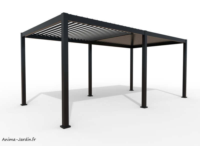 Pergola bioclimatique-Ombréa-3,00 x 6,00 m-aluminium-lames orientables-achat-pas cher-Anima-Jardin.fr