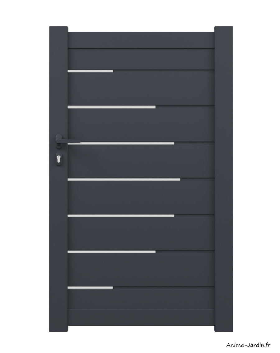 Portillon poussant 1m, actuel, Lucien, Aluminium, Anima-Jardin.fr