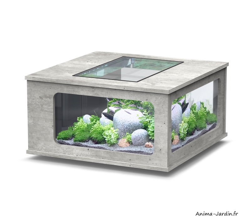 Aquarium-Aquatable-100x100 cm-capacité 307L, inclus éclairage et filtre-Aquatlantis-Anima-Jardin.fr