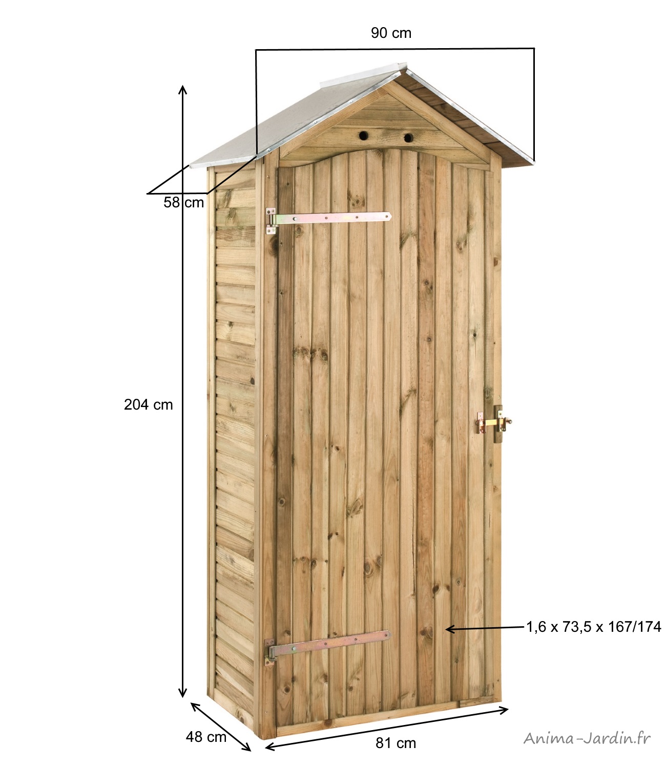 Armoire de rangement, bois autoclave, 0,33 m², petit abri de