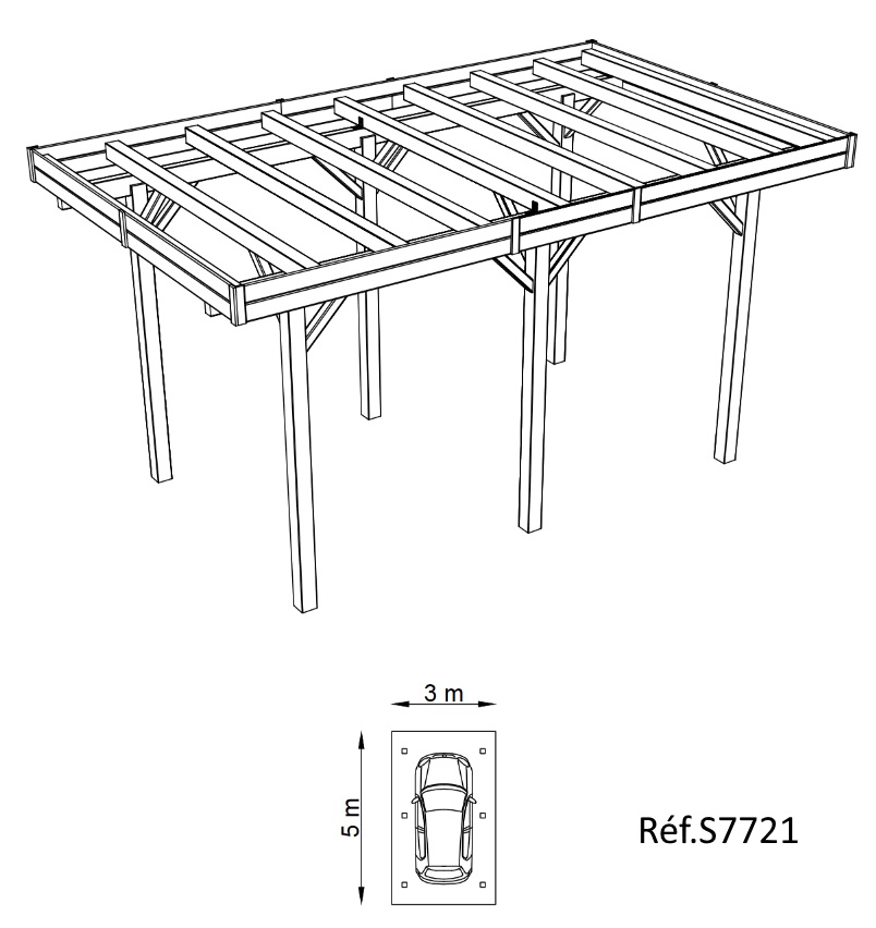 carport-bois-dimensions-rangement voiture-anima-jardin.fr