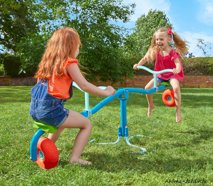 jeu de balance, balancelle, spiro spin cyclone, mookieanimajrdin.fr