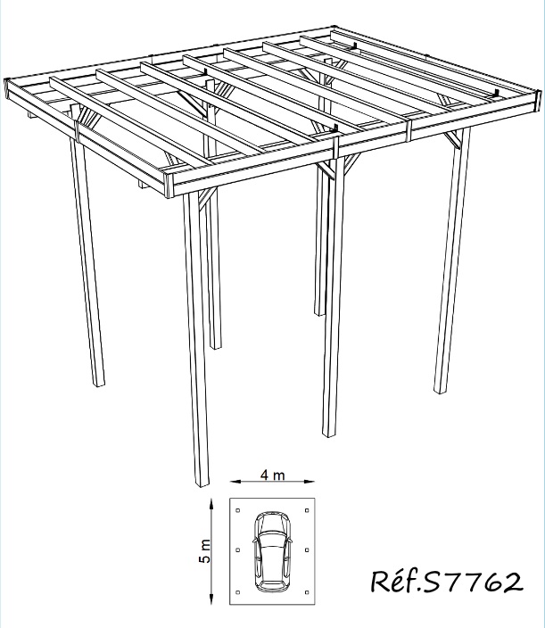 Carport-bois-autoclave-grand véhicule-anima-jardin.fr