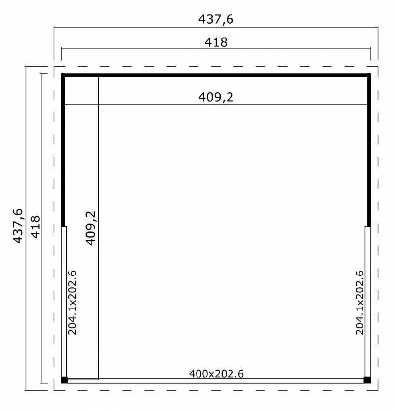 Abri de jardin en bois, DOMEO 5 Plus, 16,74 m², 44 mm, avec baie vitrée double vitrage, moderne, achat