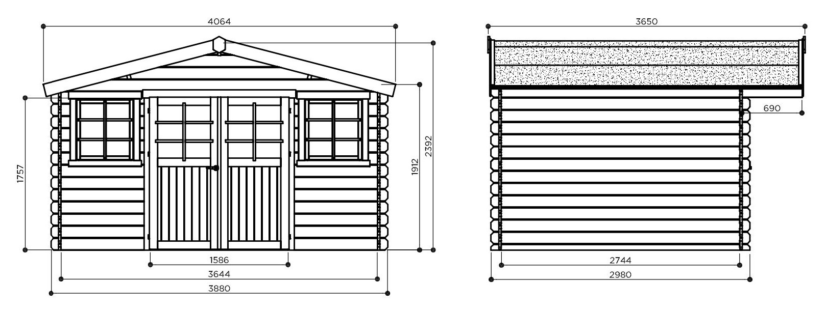 abris de jardin en bois 28 mm, dole, 2 portes, solid, pas cher, achat, vente