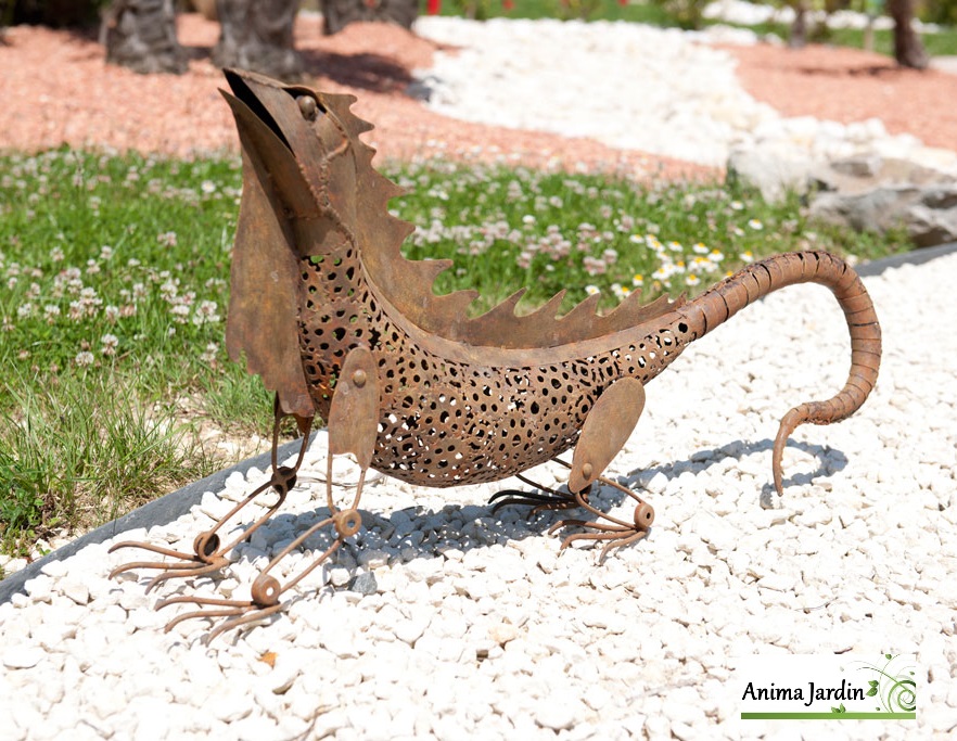 Iguane en métal, Animal décoratif Nortène, extérieur, achat, pas cher