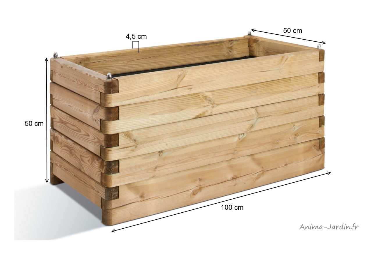 Jardinière-enbois-autoclave-100cm-oléa-dimensions-anima-jardin.fr