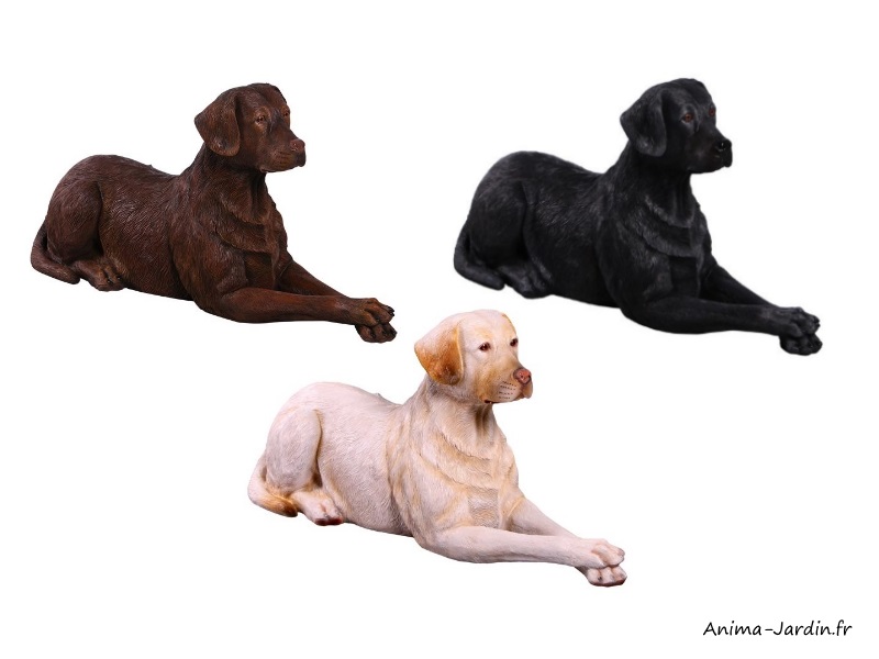 Labrador couché en résine, animal, jardin, décoration du jardin, achat, pas cher