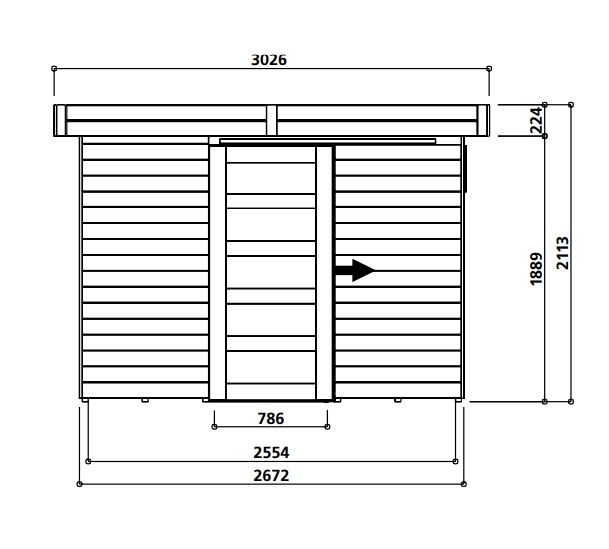 Abri de jardin en bois 19 mm-Lund-toit plat-4,85m²-Solid-pas cher-achat-Anima-Jardin.fr