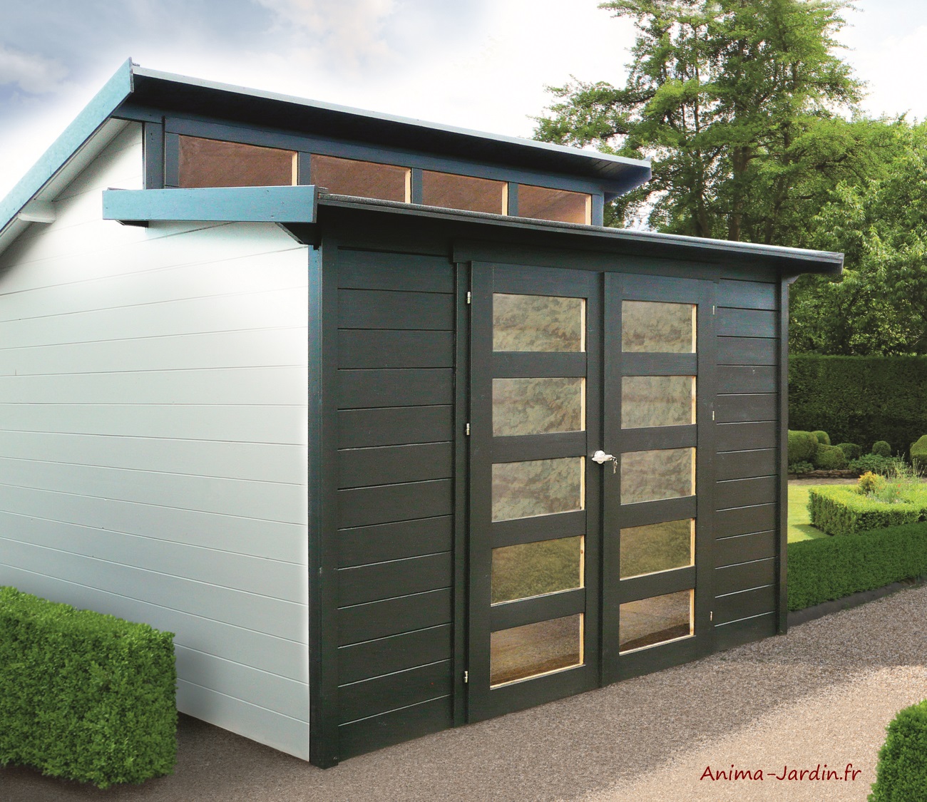 Abri De Jardin En Bois 28mm Milano 9m² 2 Portes Solid