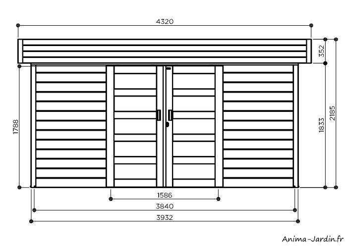 Abri de jardin Malmö-dimensions-Anima-Jardin.fr