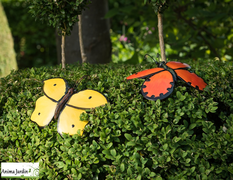 Papillon L.20 cm, animal en métal, ornement décoration extérieure, garden id, anima jardin