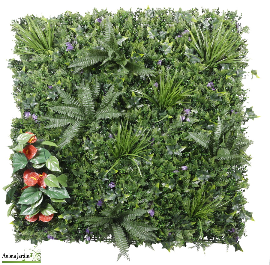 Mur végétal, artificiel Ile aux fleurs, 1x1 m, ideal-garden-netlon-achat-pas-cher-anima-jardin.fr