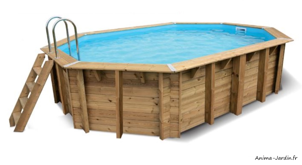 Piscine Océa 355x550-H120 cm-entourage bois-Ubbink-piscine de qualité-Anima-Jardin.fr