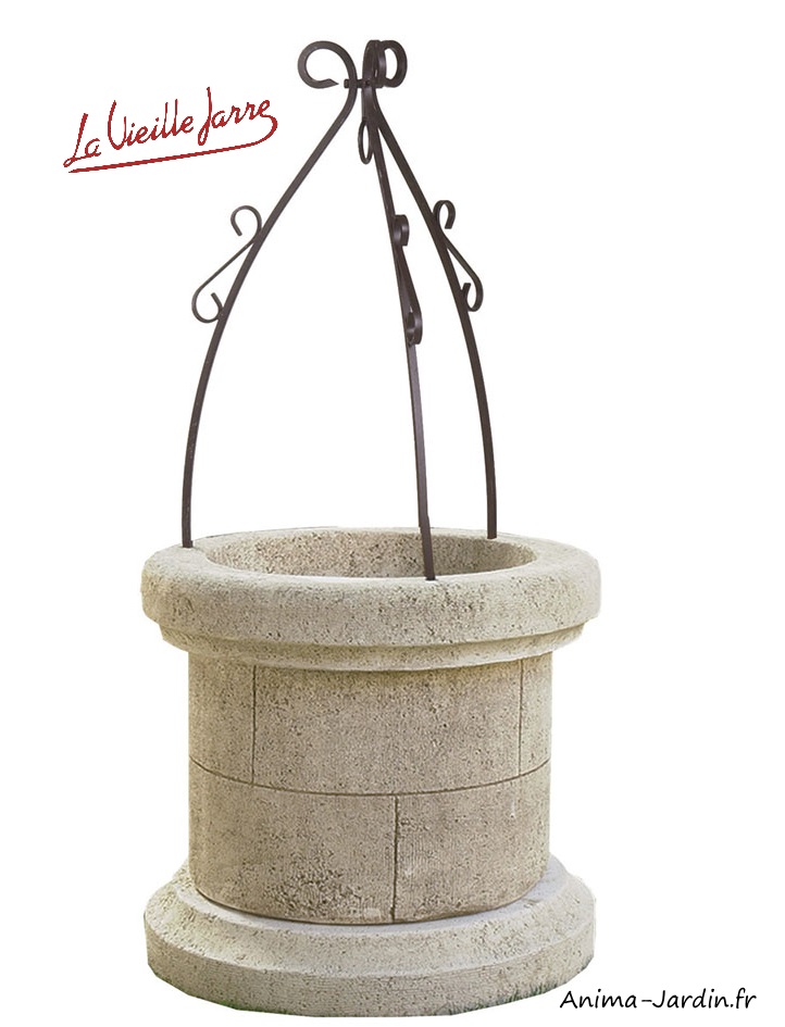 Puit-point d'eau-pierre-patiné vieillie- anima-jardin.fr-La Vieille Jarre