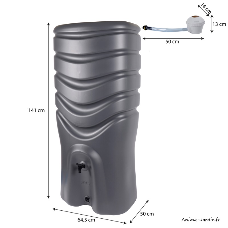 Récupérateur d'eau de pluie-Récup'o 350 L-avec kit collecteur-EDA-achat-Anima-Jardin.fr