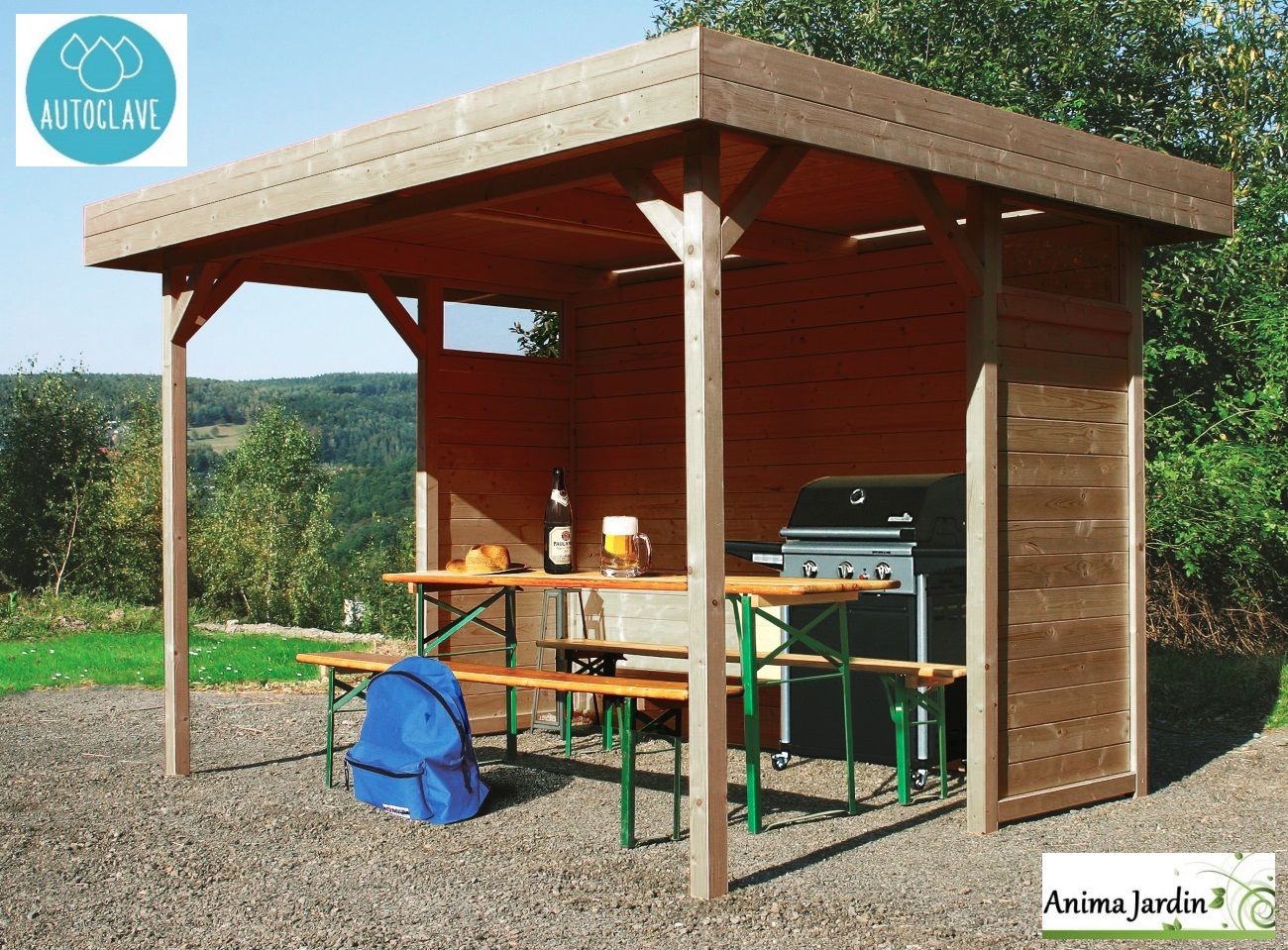 Pavillon en bois-Regensburg-espace fumeur-barbecue-extérieur-anima-jardin.fr