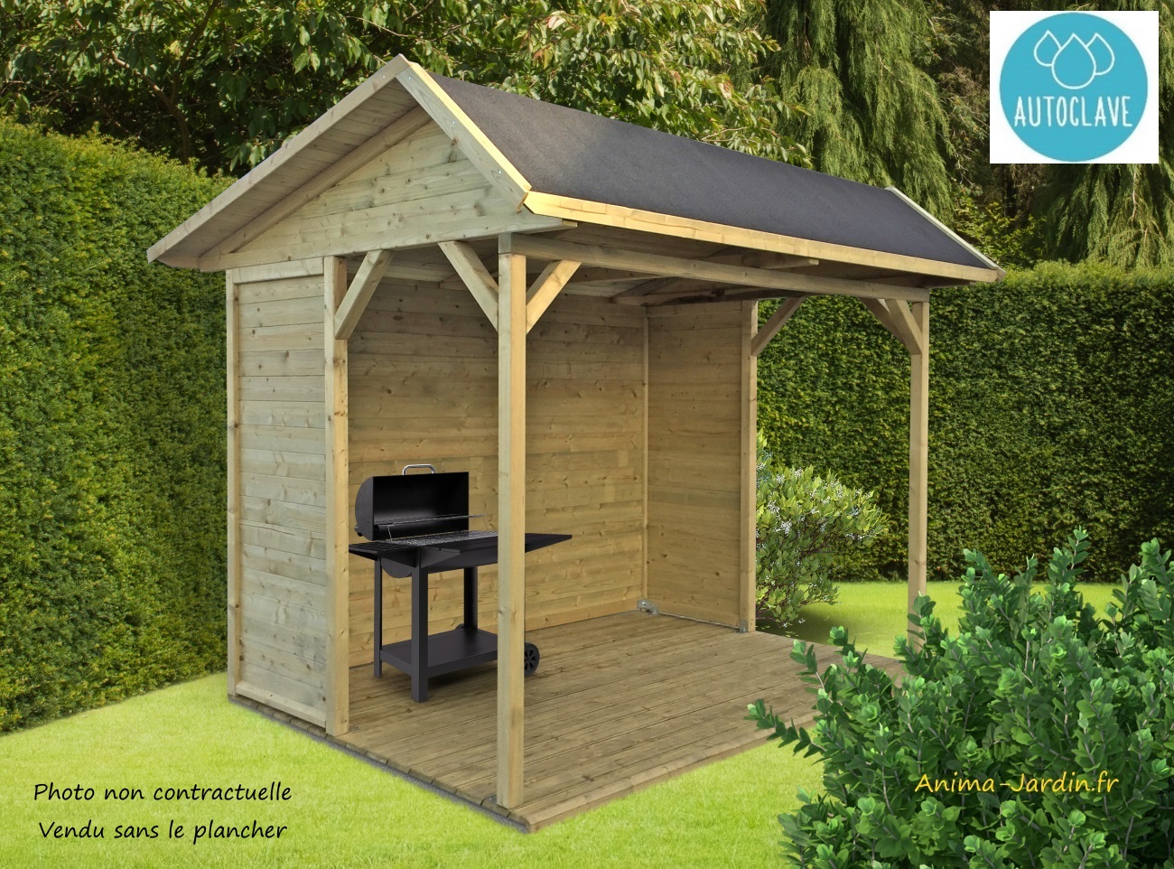 Pavillon de jardin en bois autoclave-19mm-Ronsburg-5m²-Solid-Anima-Jardin.fr