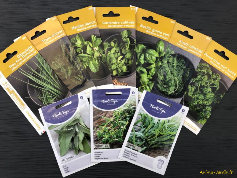 Lot de 10 sachets de graines-aromatiques-potager-jardin ouvrier-graines françaises-économique-achat-pas cher-Anima-Jardin.fr