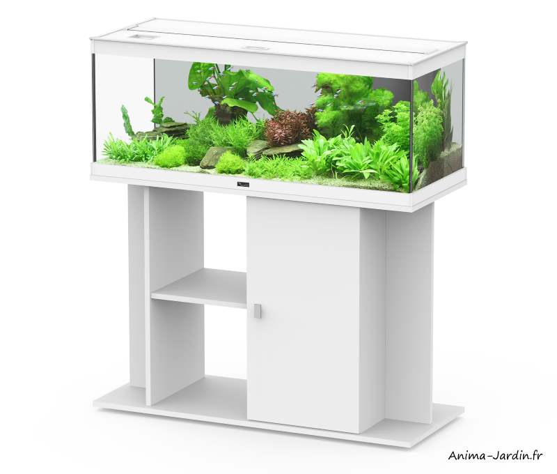 Aquarium-Style LED 100-Blanc-avec meuble-Aquatlantis-Anima-Jardin.fr