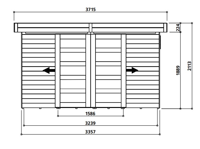 Abri de jardin en bois 19 mm-Sjobo-toit plat-8,39 m²-Solid-pas cher-Anima-Jardin.fr