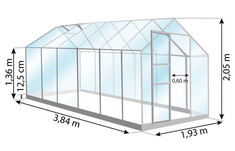 Serre de jardin, Venus 7500, dimensions-Anima-Jardin.fr