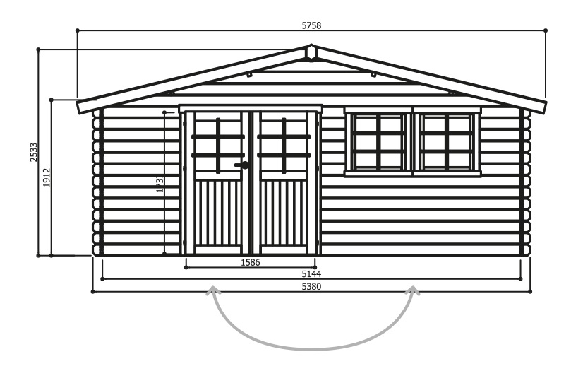 Grand abri de jardin en bois 28mm, Vernier, 26m², porte double, Solid, pas  cher, achat