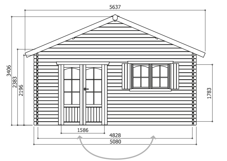 Abri bois-grand chalet-40mm-habitable-dimensions-anima-jardin.fr