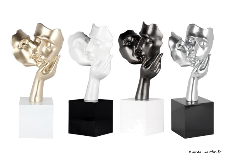 sculpture-amore-visage-couple-decoration-interieure-socadis-achat-pas-cher-anima-jardin.fr