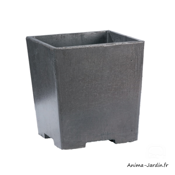 Bac carré,40 cm, ton ardoise, grandon, jardinière extérieure, achat pas cher anima-jardin.fr