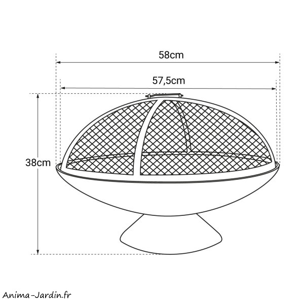 Braséro JUNTO Fonte, Avec Cloche, Bois, Charbon, Noir, Sur pieds, Cook'in Garden, achat, pas cher