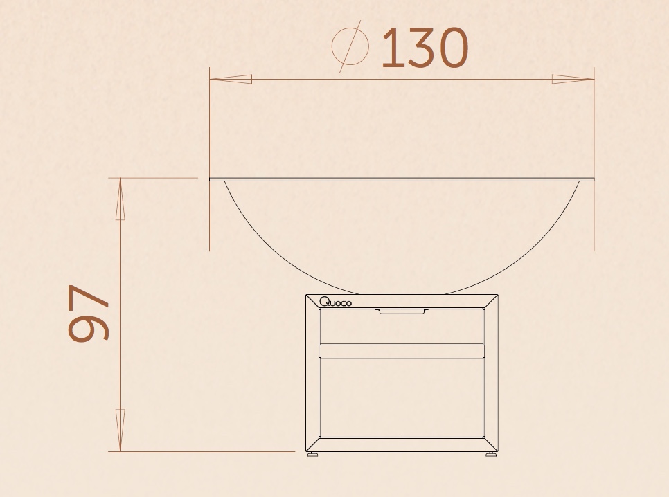 Braséro-Piatto Xl Corten-ø130 cm-aspect rouillé naturel-Quoco-plancha-barbecue-braséro 3 en 1-cuisine extérieure-Anima-Jardin.fr