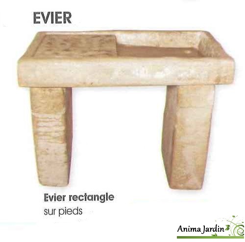 evier rectangulaire-sur pied