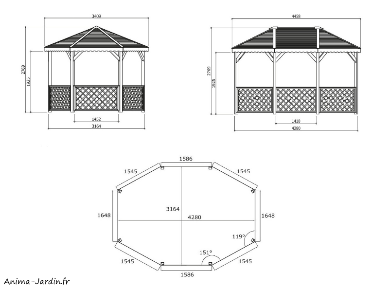 Kiosque-4280 x 3614 x 2769 mm-pavillon-abris-Solid-achat-pas cher