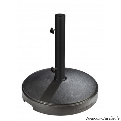 Pied de parasol rond, 35 kg, Aspect grainé, béton couléAnima-Jardin.fr