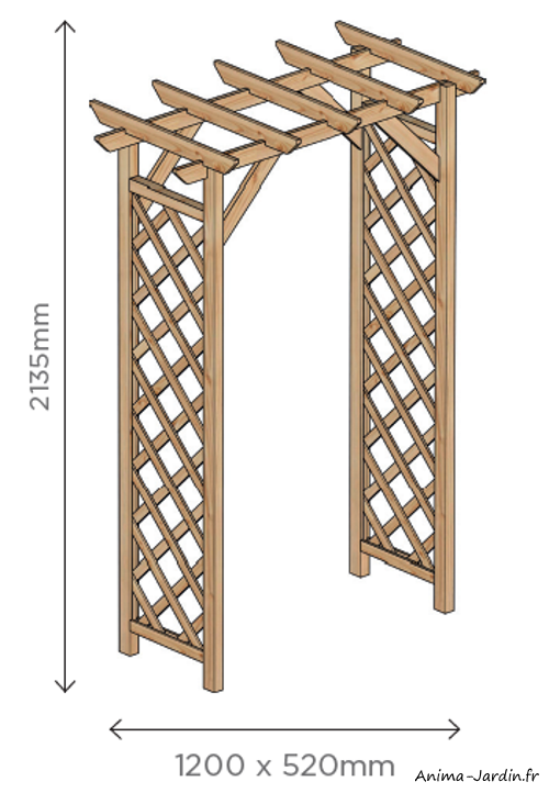 Kiosque en bois brut, Ø320 cm, tonnelle Lora, Jardipolys, achat, pas cher